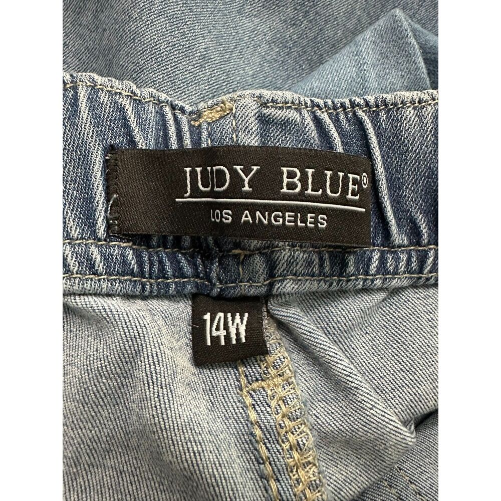 Judy Blue Womens 14W High Rise Pull On Jeans Elastic Waist Drawstring Denim - Picture 3 of 11